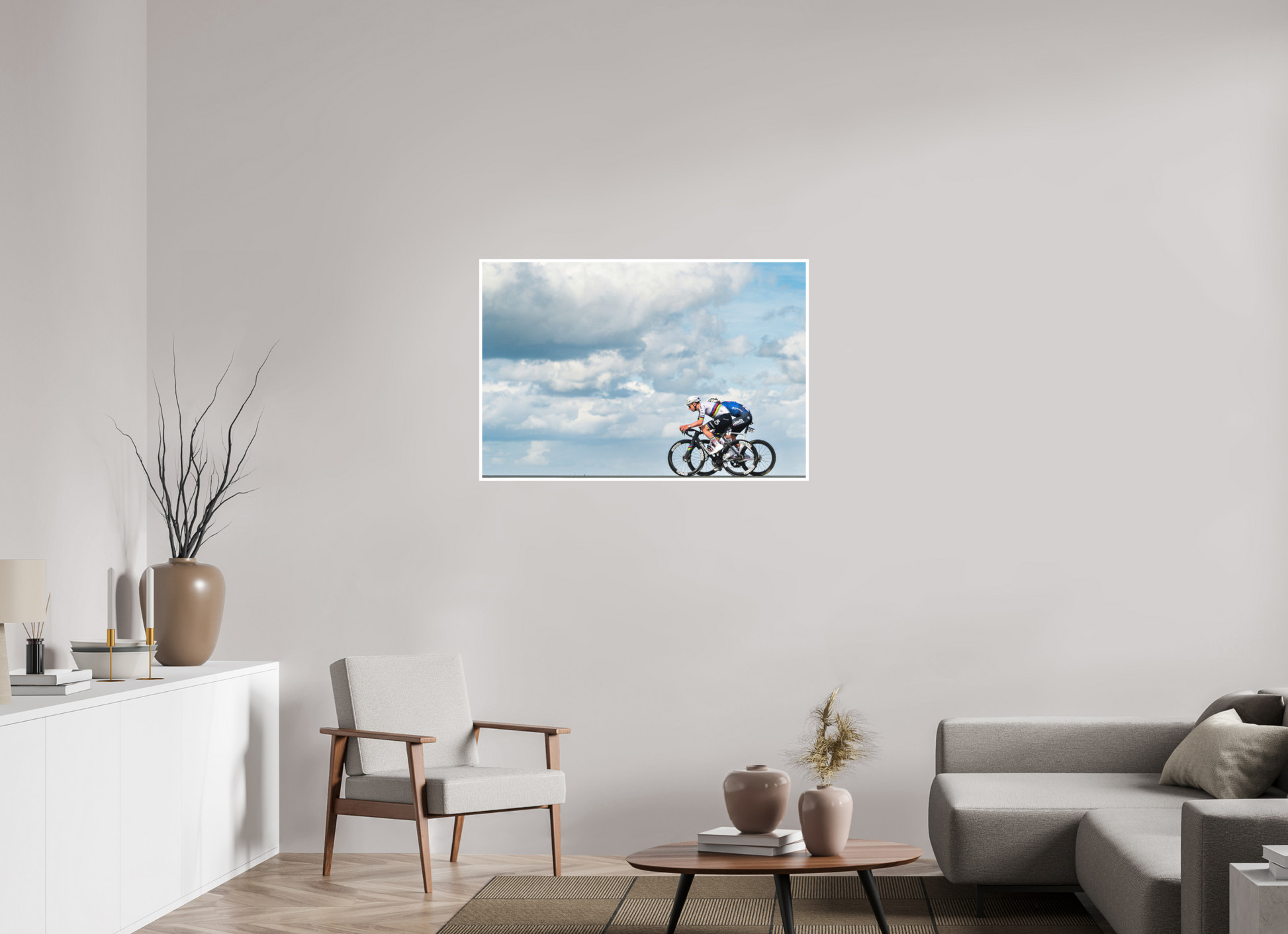 105 x 70 cm, Fine Art 2 Matt Tadej Pogacar and MVDP true the Sky - RVV 26