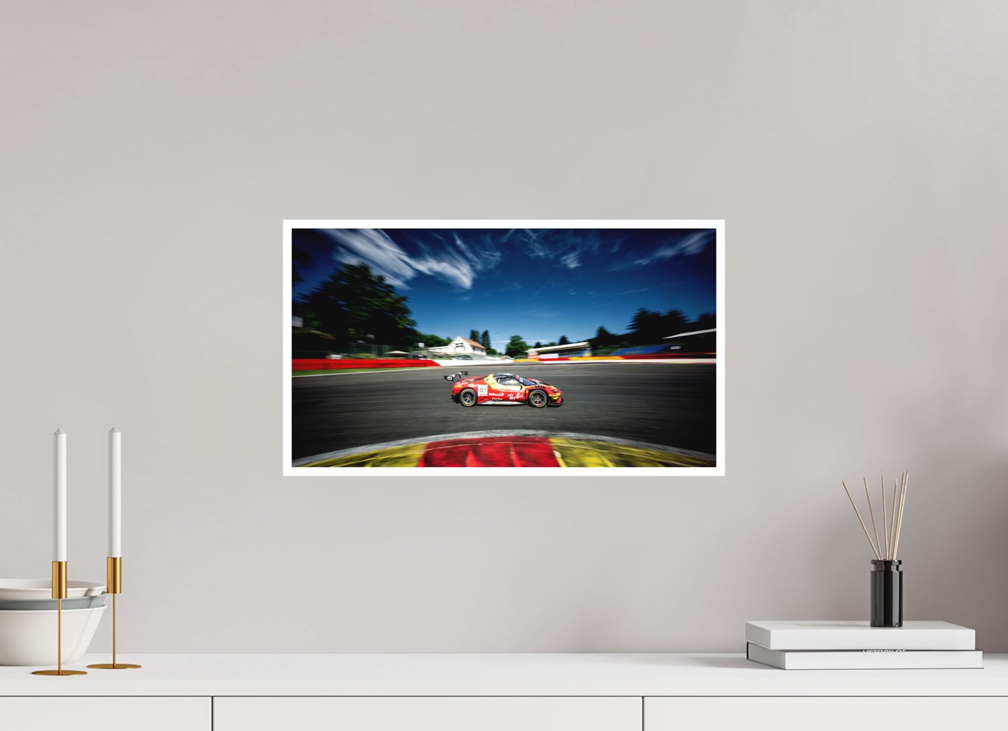 48 x 27 cm, Fine Art 2 Matt The Ferrari 296 GT3 EVO of team AF Corse in La Source