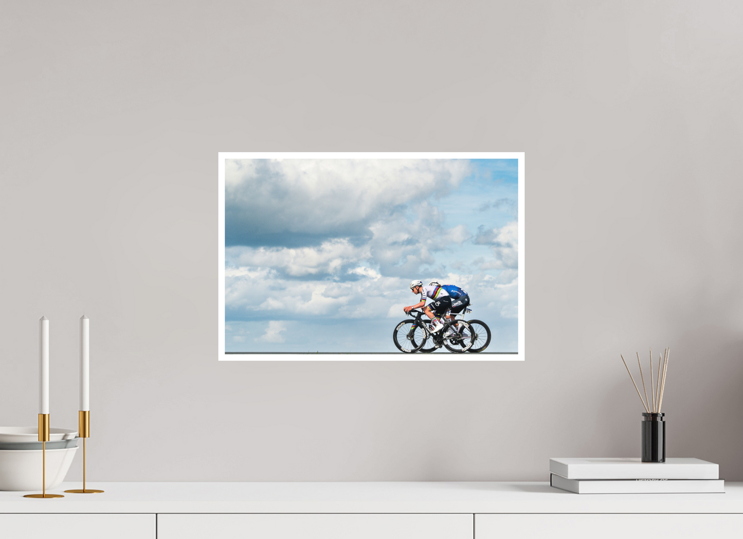 45 x 30 cm, Fine Art 2 Matt Tadej Pogacar and MVDP true the Sky - RVV 26