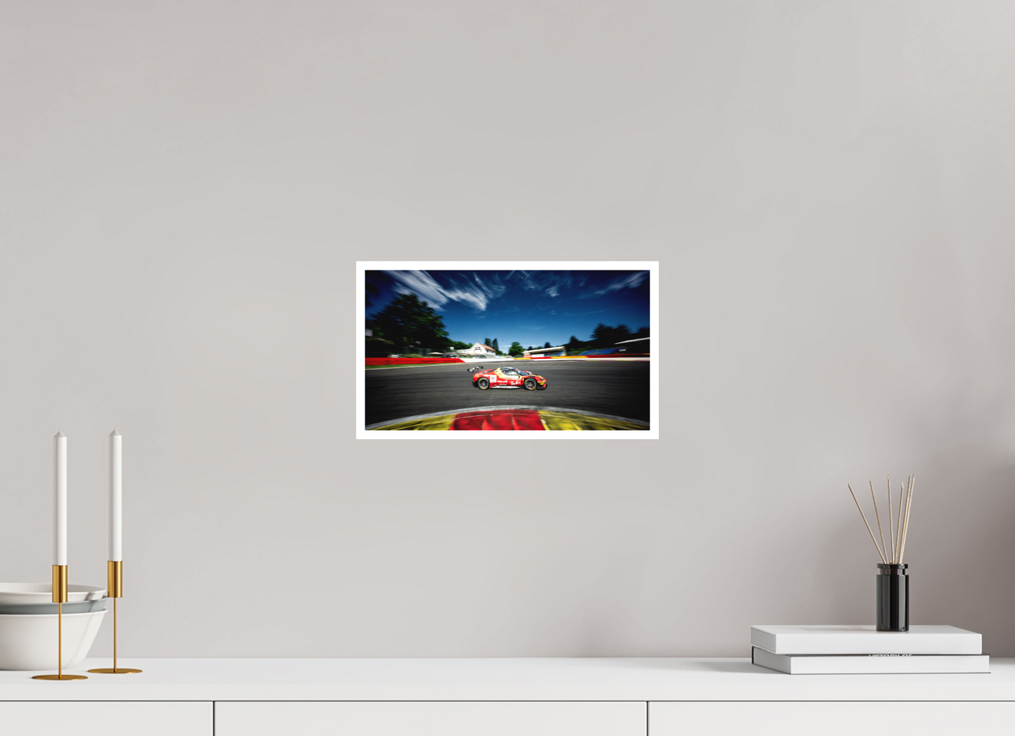 32 x 18 cm, Fine Art 2 Matt The Ferrari 296 GT3 EVO of team AF Corse in La Source
