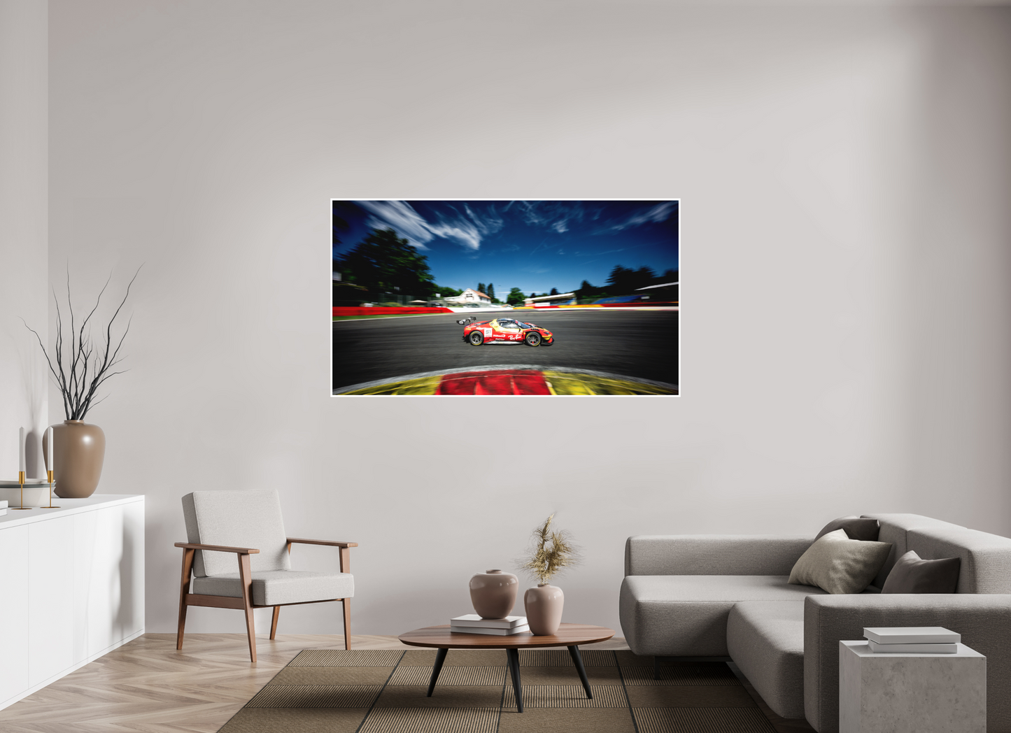 176 x 99 cm, Fine Art 2 Matt The Ferrari 296 GT3 EVO of team AF Corse in La Source