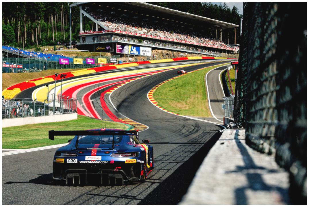 Main image The Mercedes-AMG GT3 EVO of Team Mercedes - AMG Team Verstappen Racing in The Raidillon