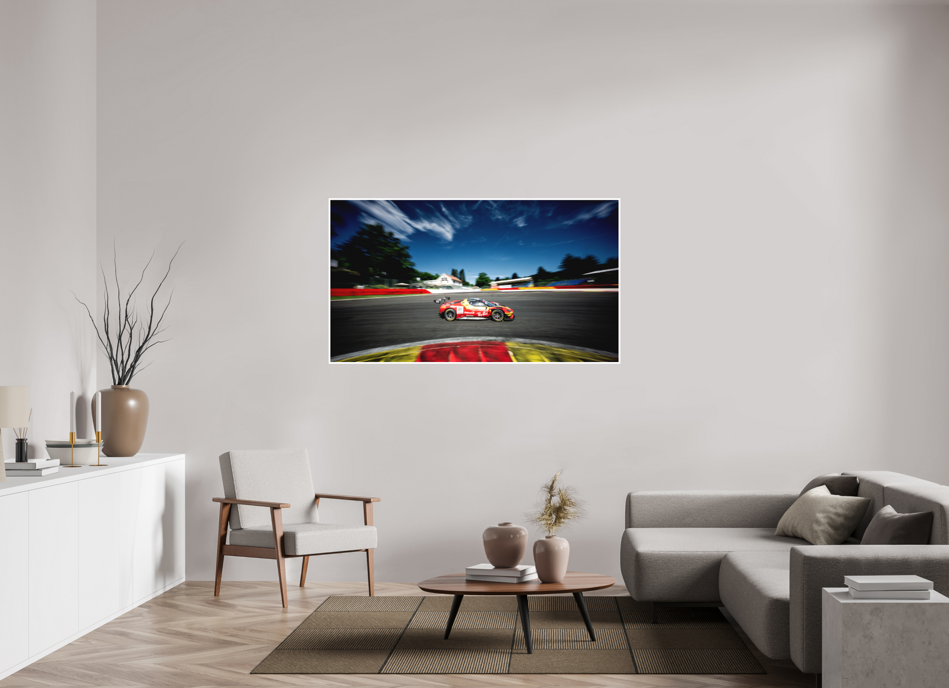 160 x 90 cm, Fine Art 2 Matt The Ferrari 296 GT3 EVO of team AF Corse in La Source