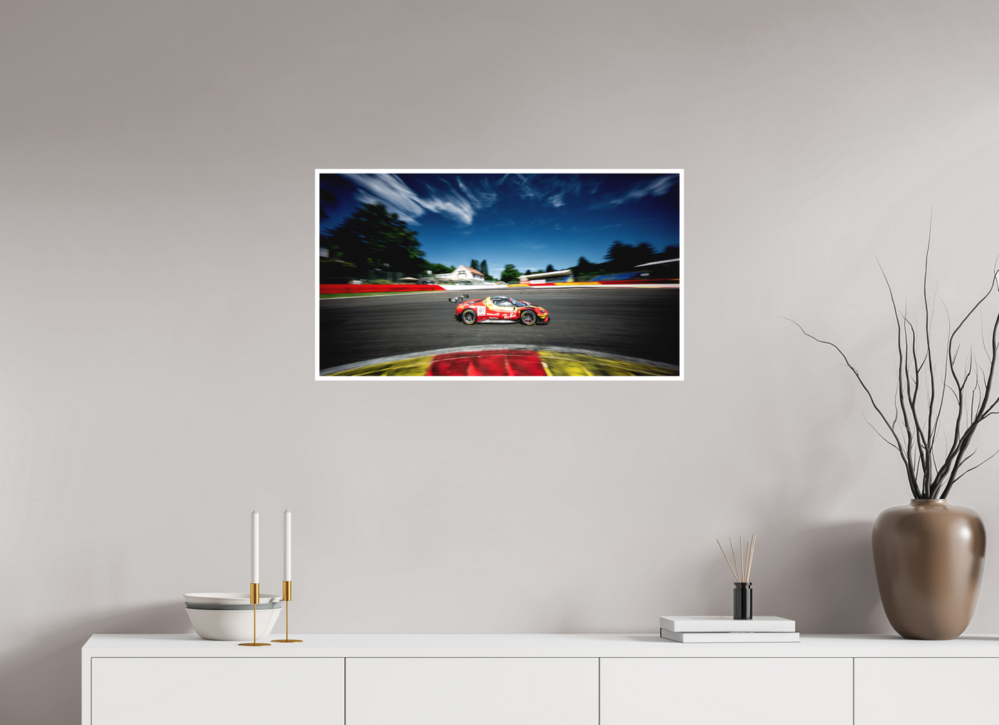 80 x 45 cm, Fine Art 2 Matt The Ferrari 296 GT3 EVO of team AF Corse in La Source