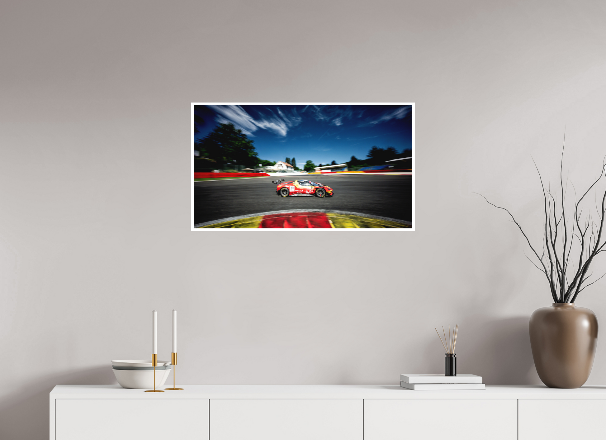 80 x 45 cm, Fine Art 2 Matt The Ferrari 296 GT3 EVO of team AF Corse in La Source