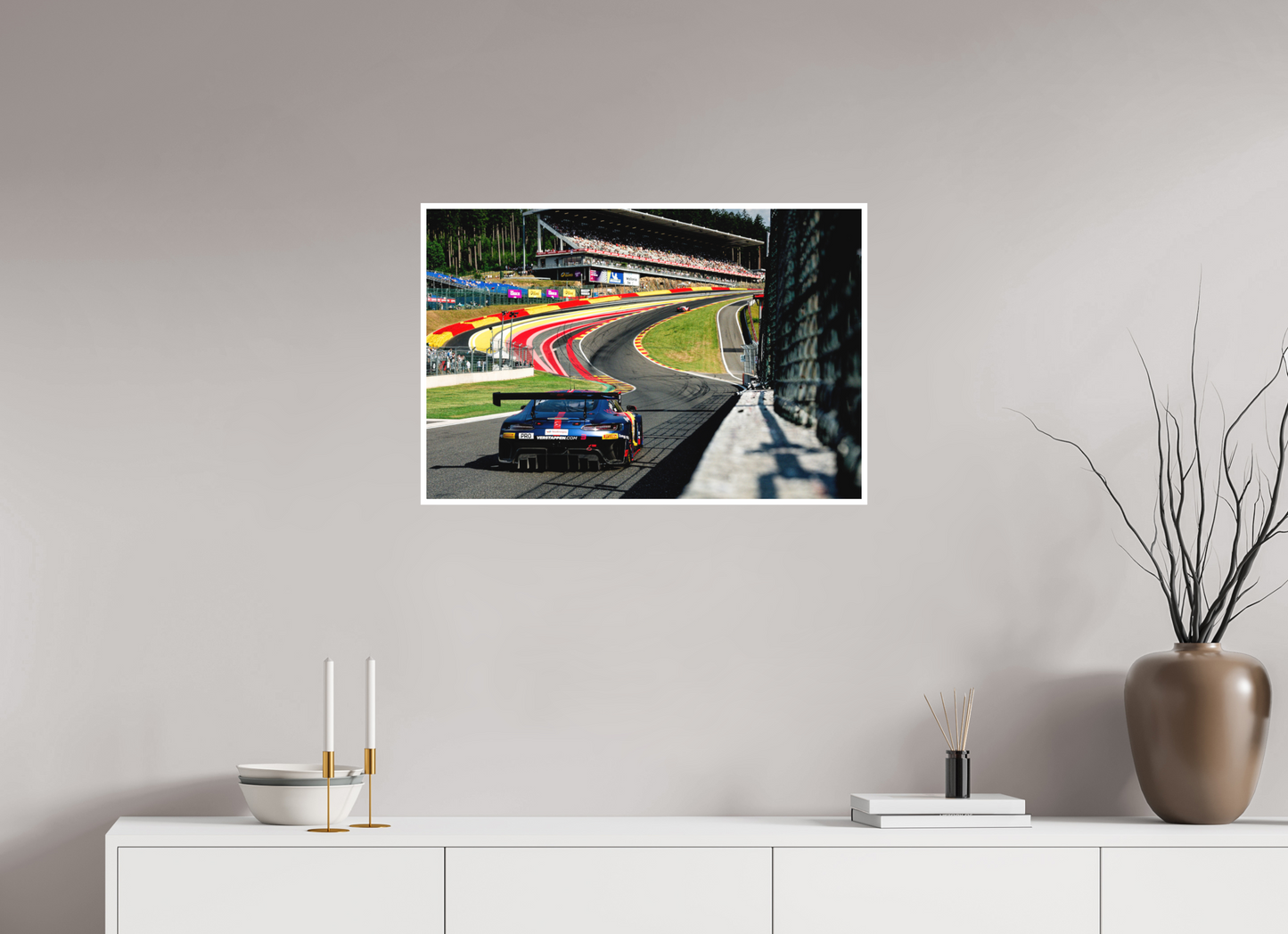 75 x 50 cm, Fine Art 2 Matt The Mercedes-AMG GT3 EVO of Team Mercedes - AMG Team Verstappen Racing in The Raidillon