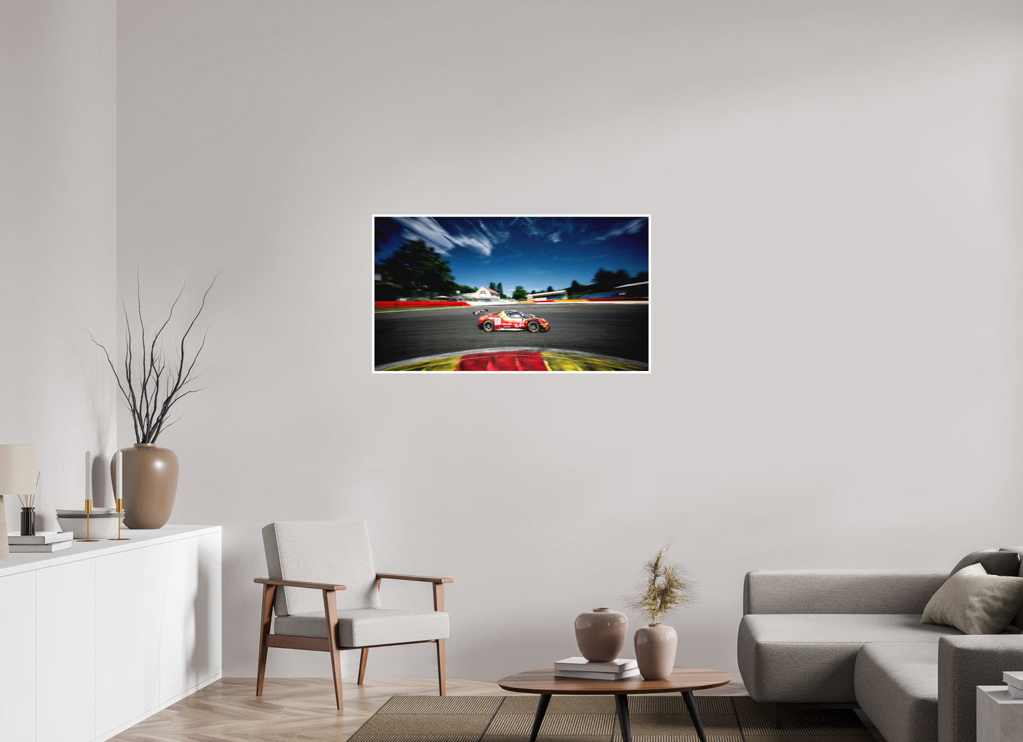 112 x 63 cm, Fine Art 2 Matt The Ferrari 296 GT3 EVO of team AF Corse in La Source