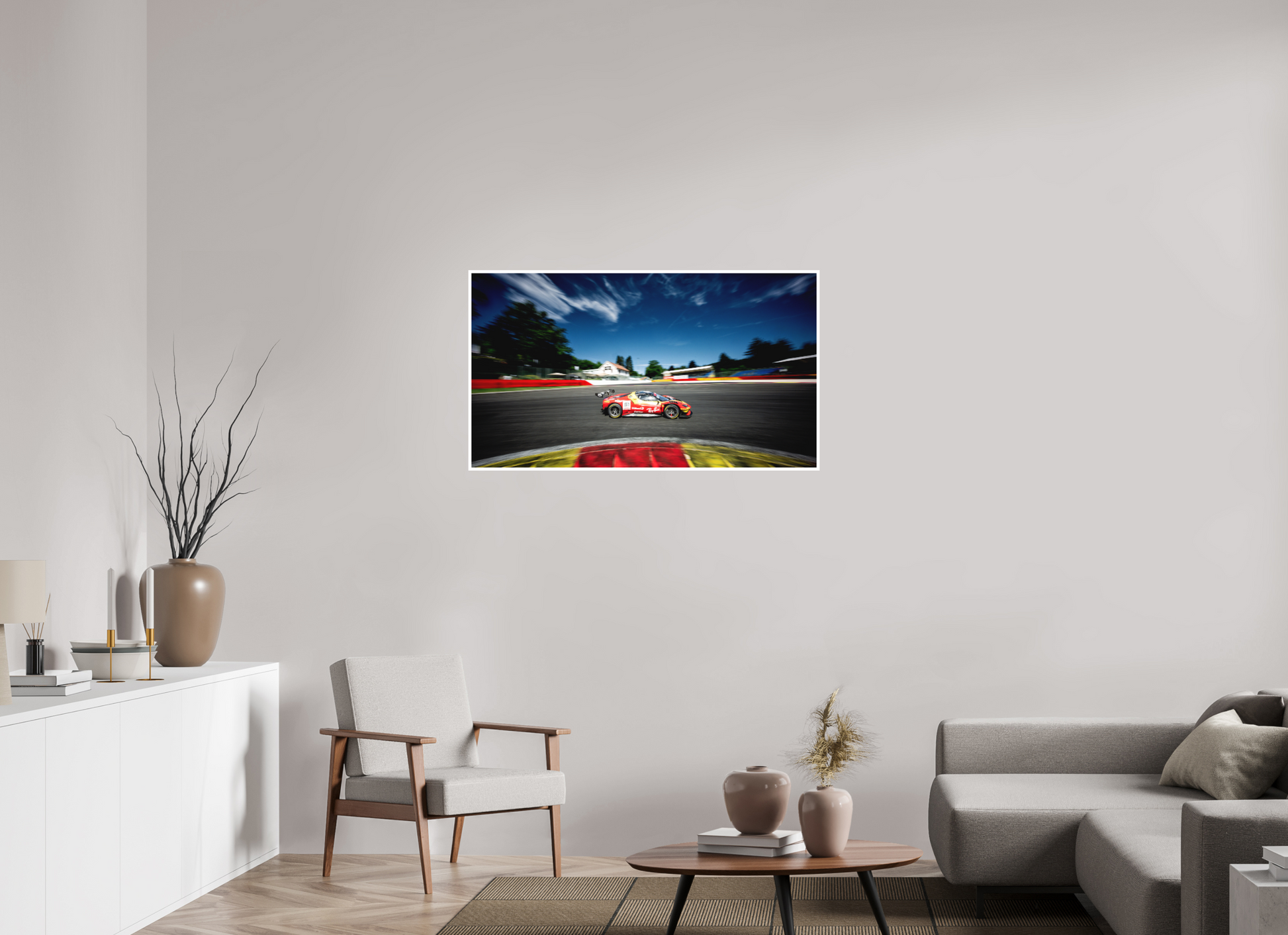 112 x 63 cm, Fine Art 2 Matt The Ferrari 296 GT3 EVO of team AF Corse in La Source