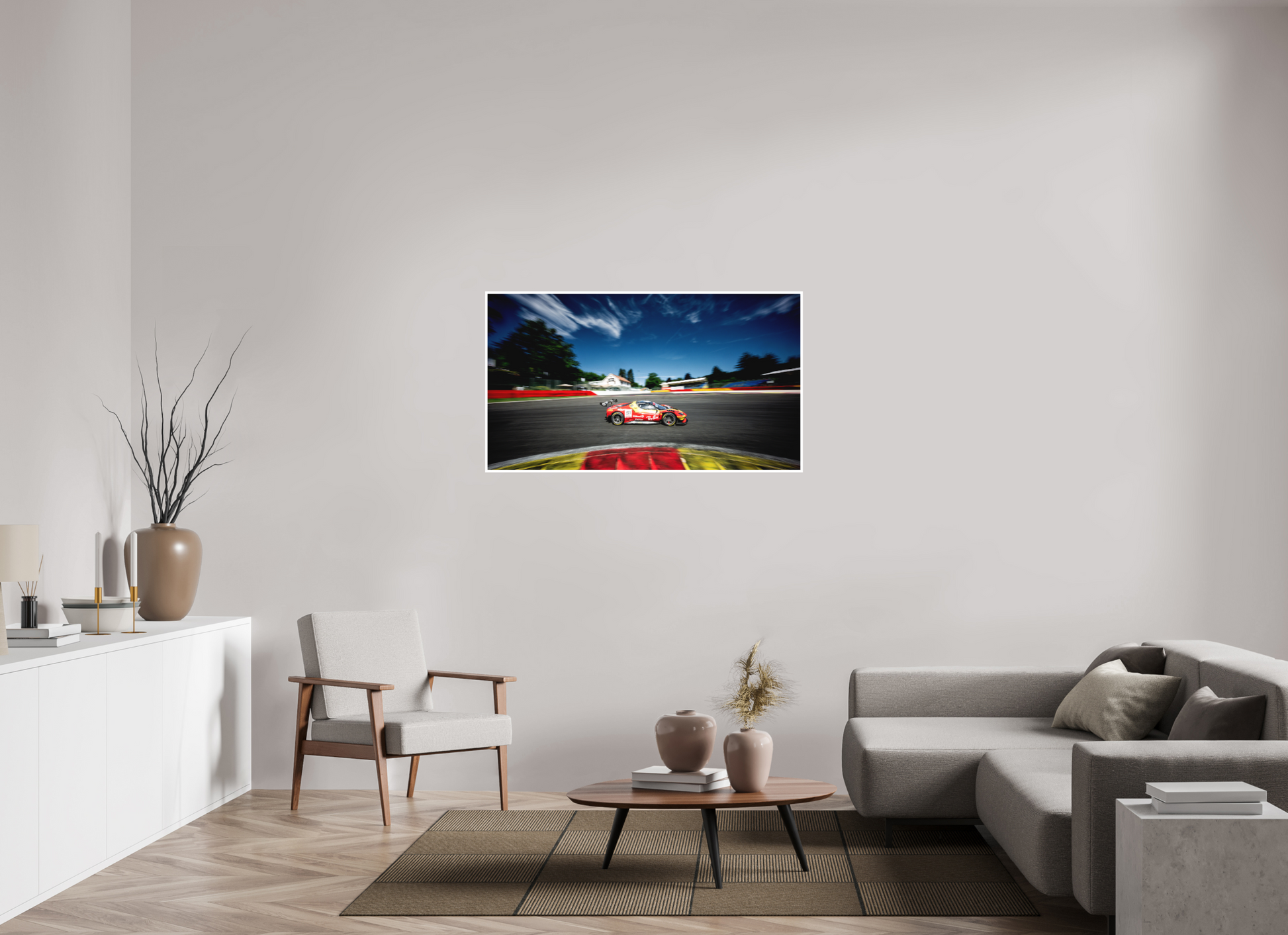 128 x 72 cm, Fine Art 2 Matt The Ferrari 296 GT3 EVO of team AF Corse in La Source