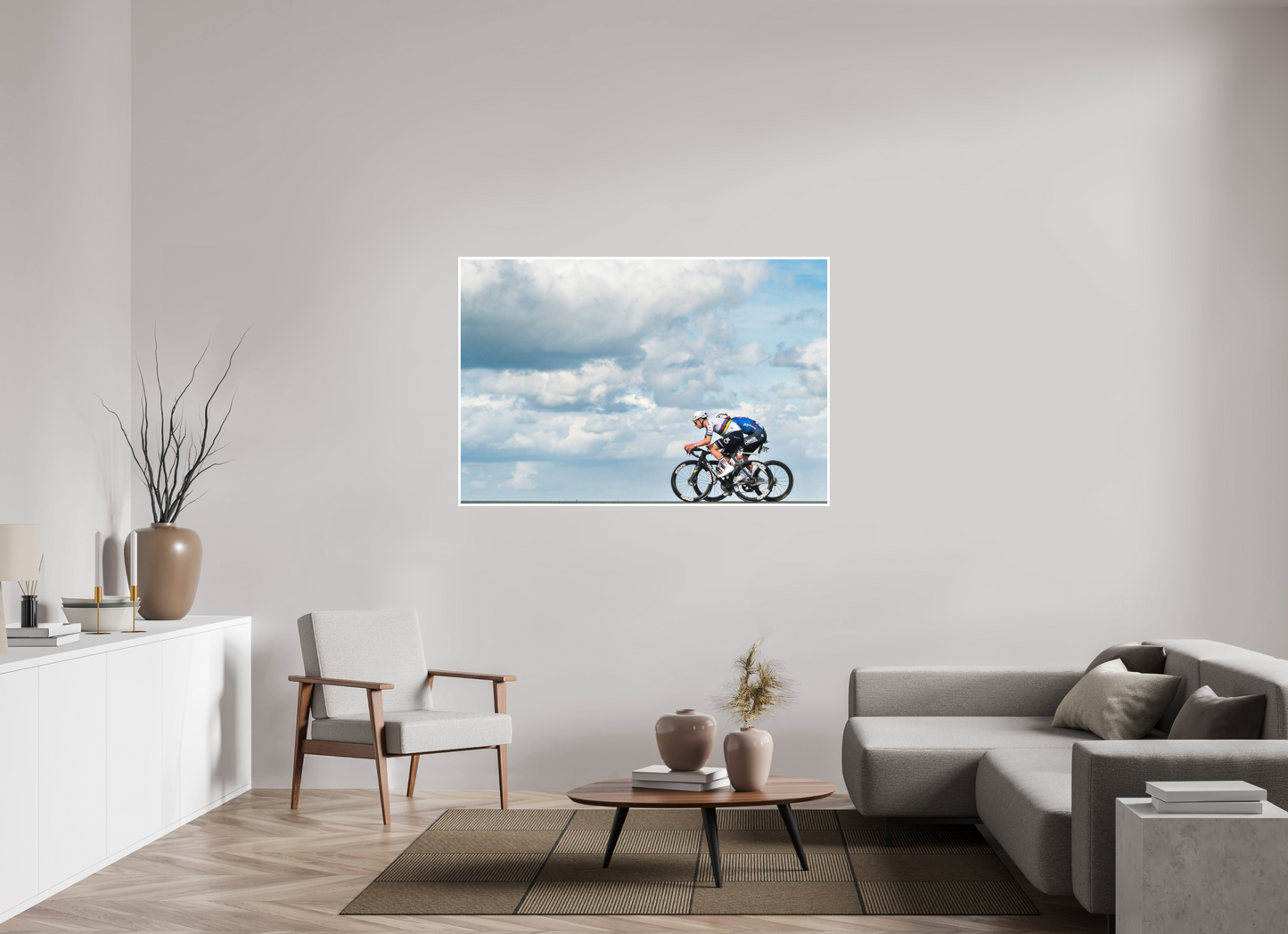 150 x 100 cm, Fine Art 2 Matt Tadej Pogacar and MVDP true the Sky - RVV 26