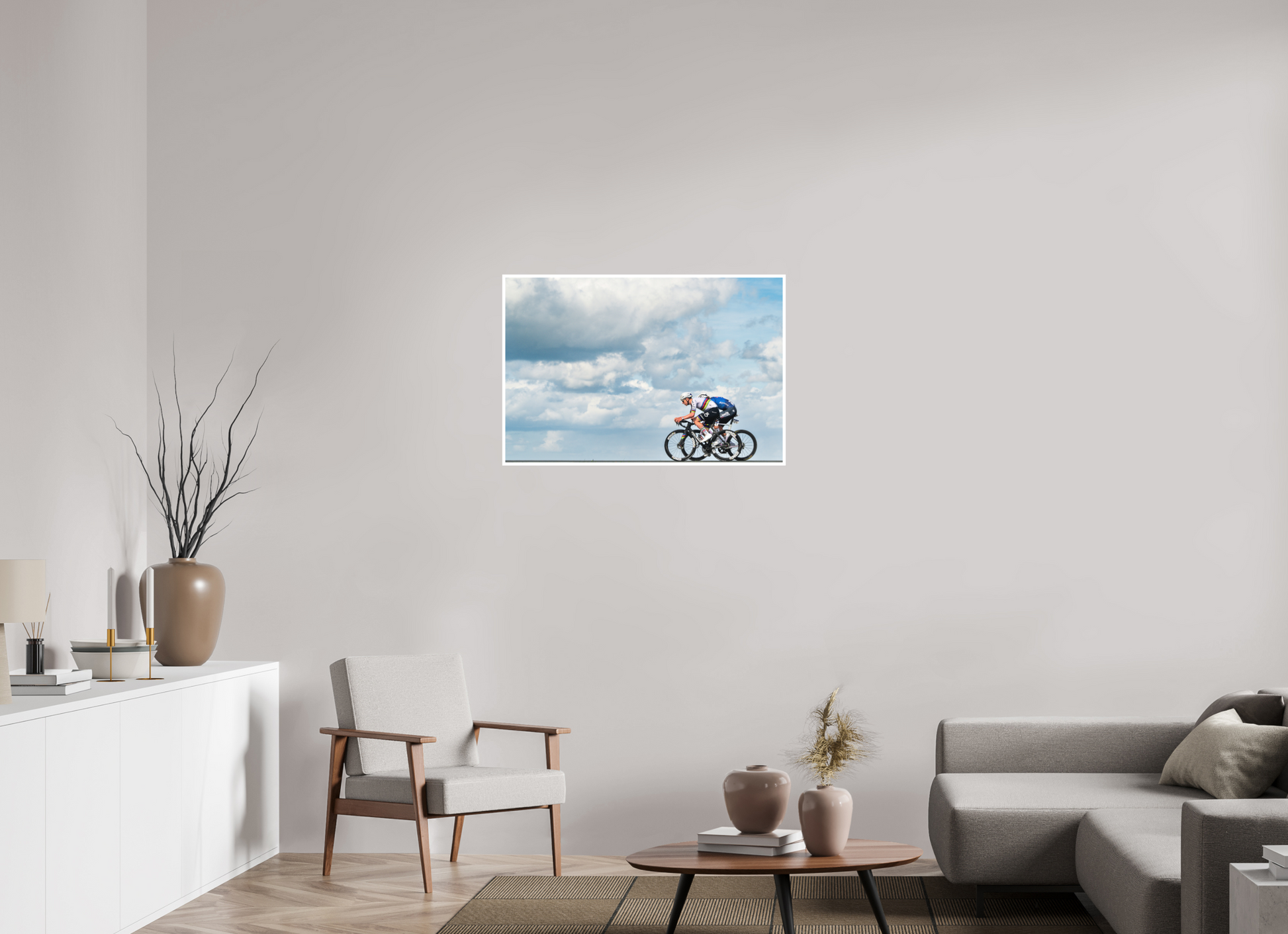 90 x 60 cm, Fine Art 2 Matt Tadej Pogacar and MVDP true the Sky - RVV 26