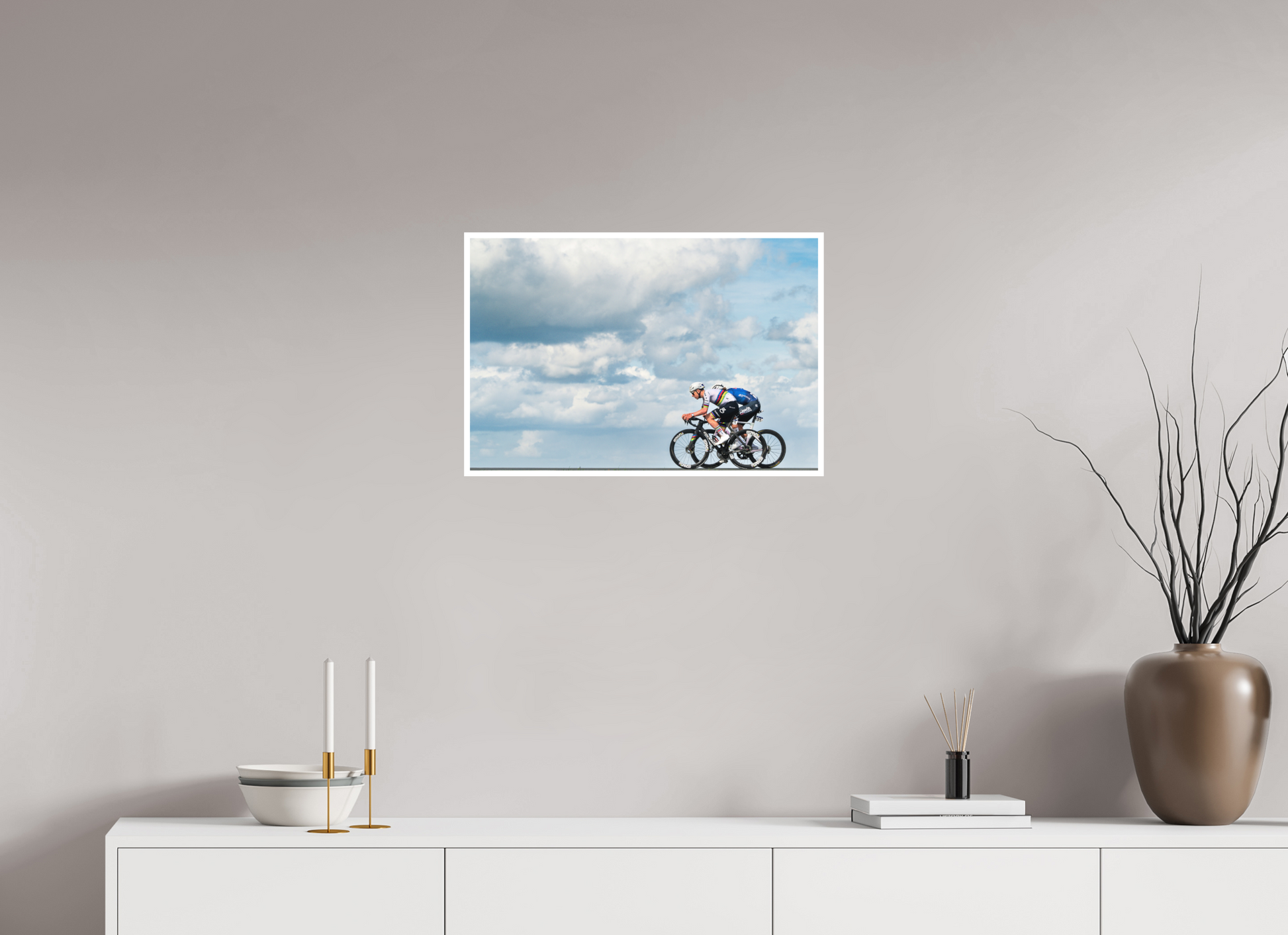 60 x 40 cm, Fine Art 2 Matt Tadej Pogacar and MVDP true the Sky - RVV 26
